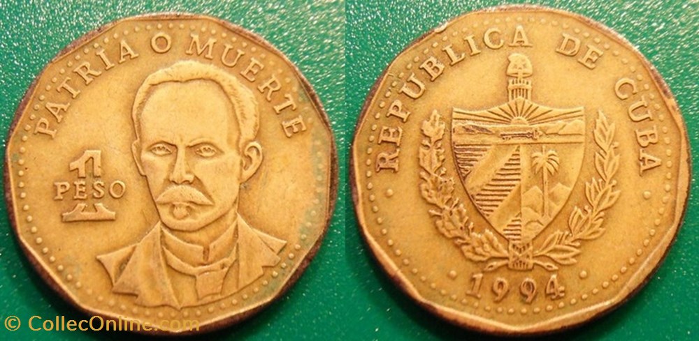 monnaie monde cuba 1 peso 1994