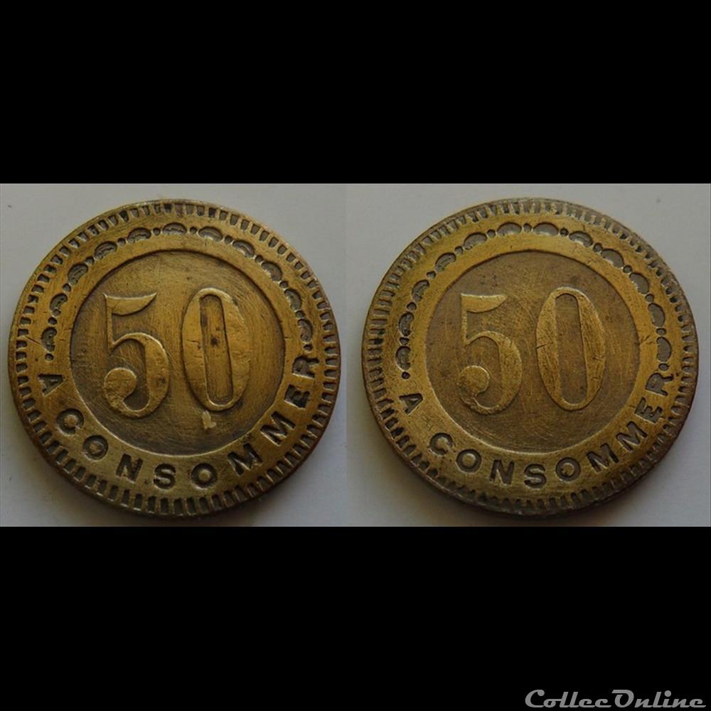 f- Jeton à consommer 50 C. monnaie mereaux f jeton a consommer 50 c
