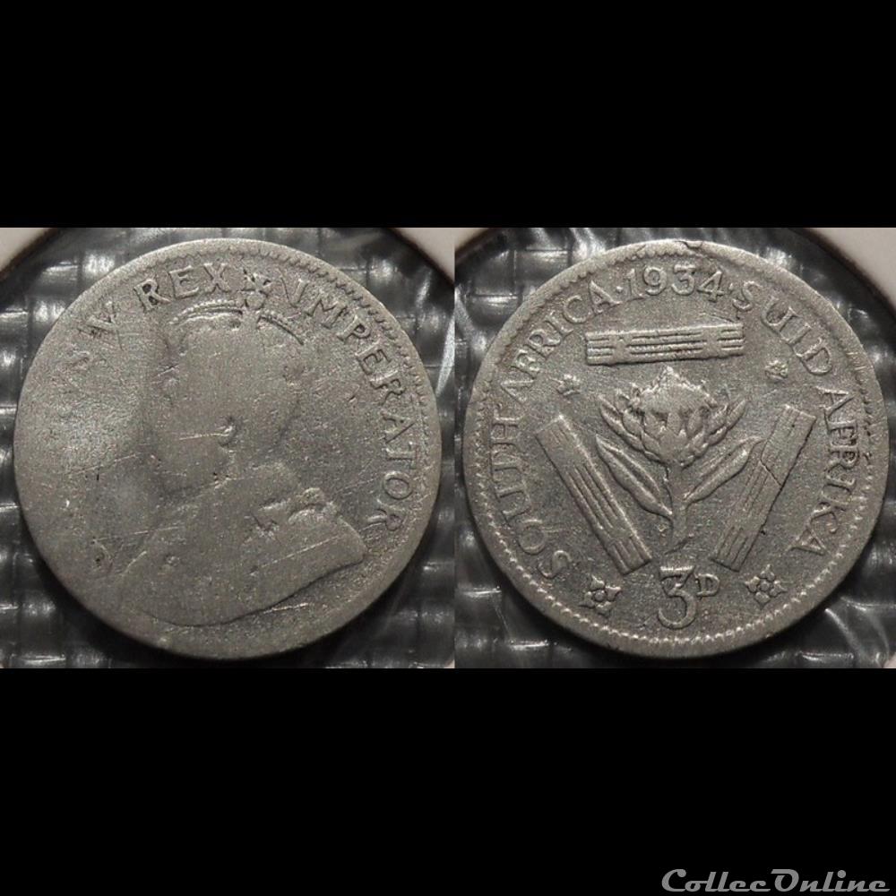 monnaie monde romaine south africa 3 pence 1934