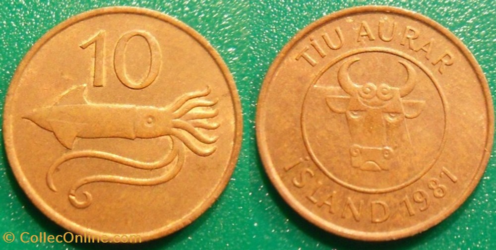 10 Aurar 1981 monnaie monde islande 10 aurar 1981