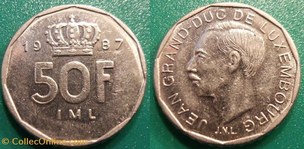 50 Francs 1987 monnaie monde luxembourg 50 francs 1987