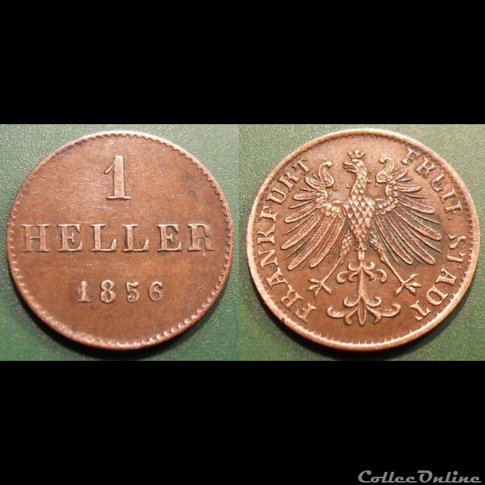Allemagne Francfort 1 Heller 1856 monnaie monde allemagne francfort 1 heller 1856