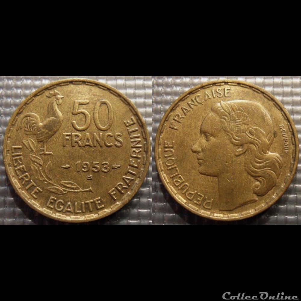 Na 50 francs Guiraud 1953 B 27mm 8g monnaie france moderne na 50 francs guiraud 1953 b 27mm 8g