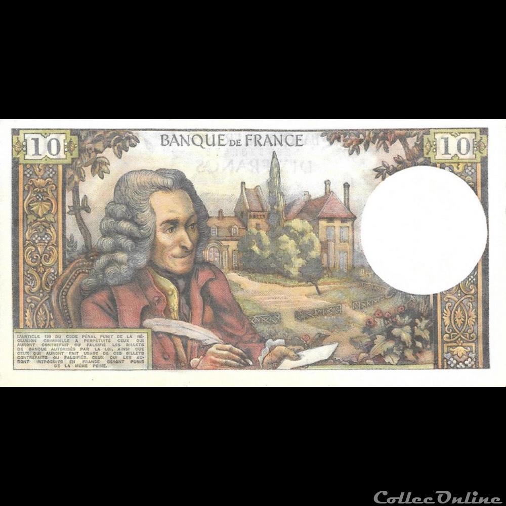 10 Francs Voltaire billet france banque de xxe 10 francs voltaire
