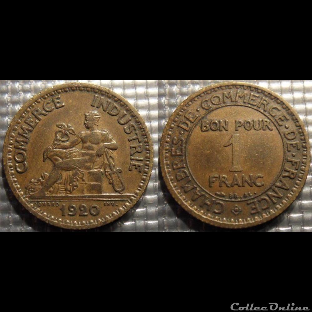 monnaie france moderne hb 1 franc domard 1920 23mm 4g