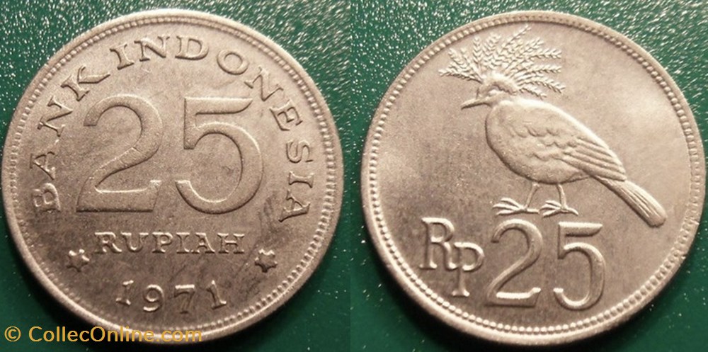 25 Rupiah 1971 monnaie monde indonesie 25 rupiah 1971