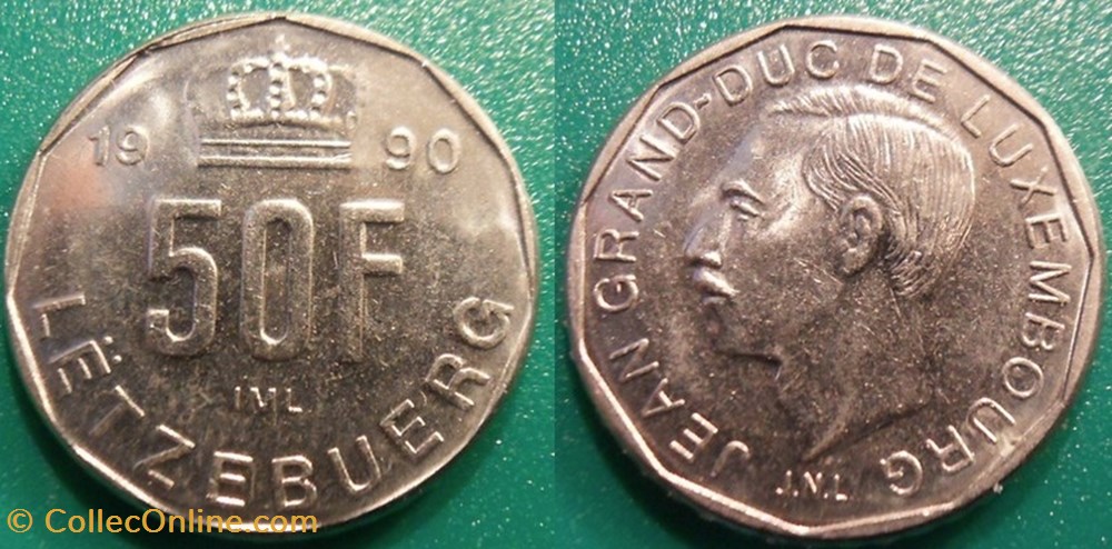 50 Francs 1990 monnaie monde luxembourg 50 francs 1990