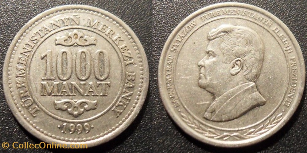 monnaies monde turkmenistan 1000 manat 1999
