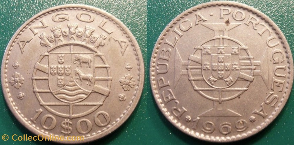 10 Escudos 1969 Colonie Portugaise monnaie monde angola 10 escudos 1969 colonie portugaise