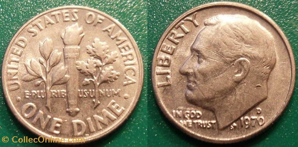 1 Dime 1970 D monnaie monde etat uni 1 dime 1970 d