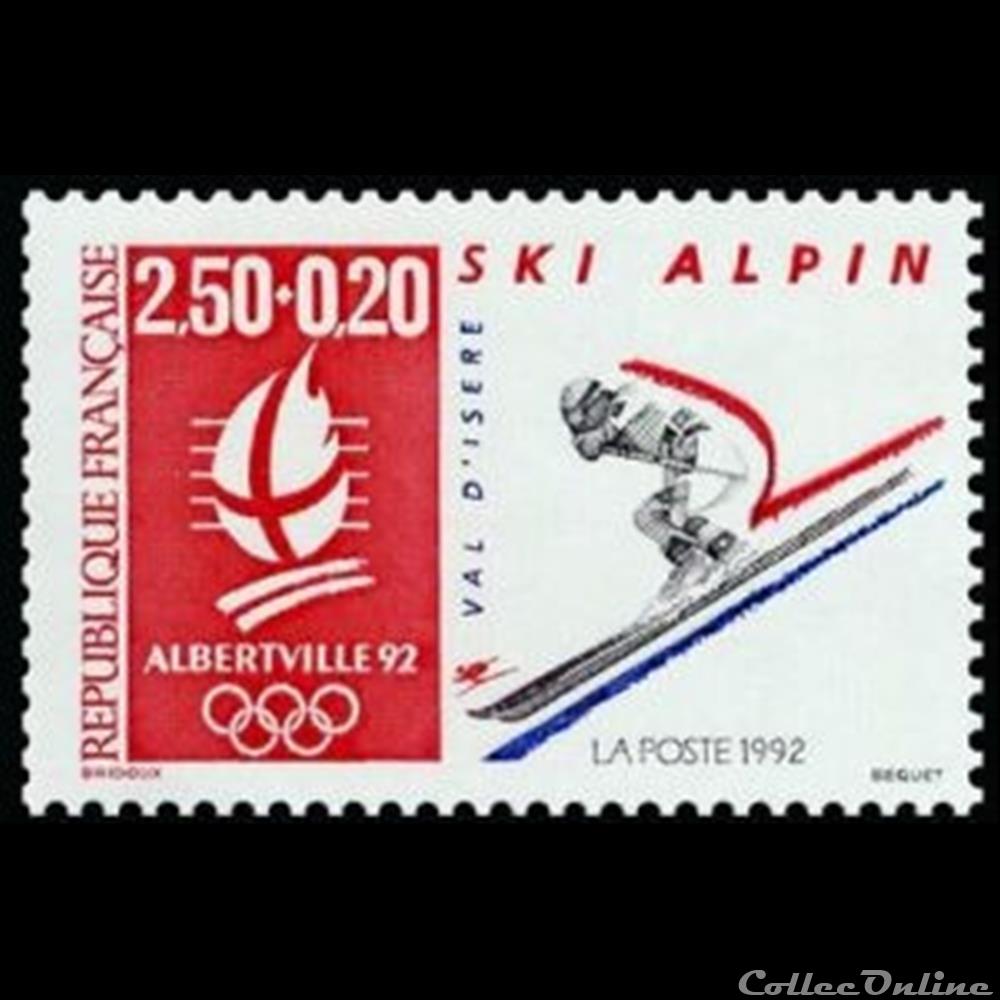 timbre france assignat 1991 alberville 92 jeux olympiques hiver