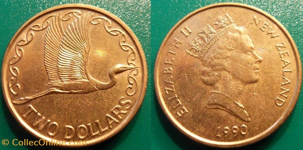 2 Dollars 1990 monnaie monde nouvelle zelande 2 dollars 1990