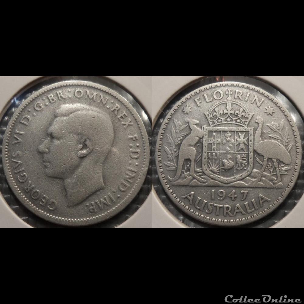 Australie 1 Florin 1947 monnaie france moderne australie 1 florin 1947
