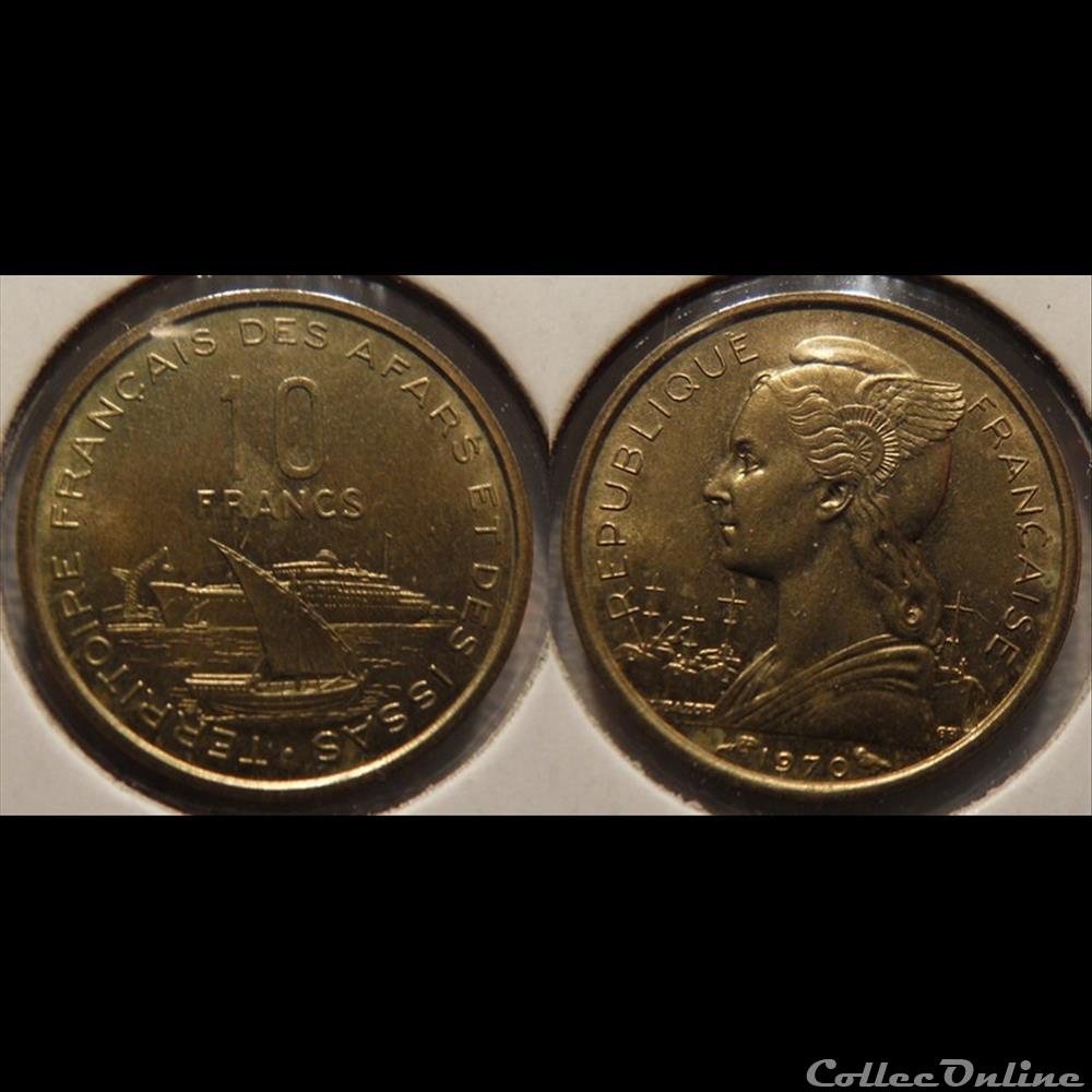 Djibouti - Territoire Français des Afars et des Issas 10 Francs 1970 chouette monnaie france colony djibouti territoire francais des afars et des issas 10 francs 1970 chouette