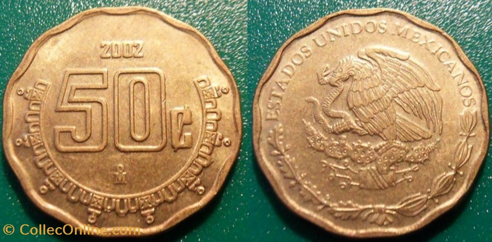 monnaie monde mexique 50 centavos 2002