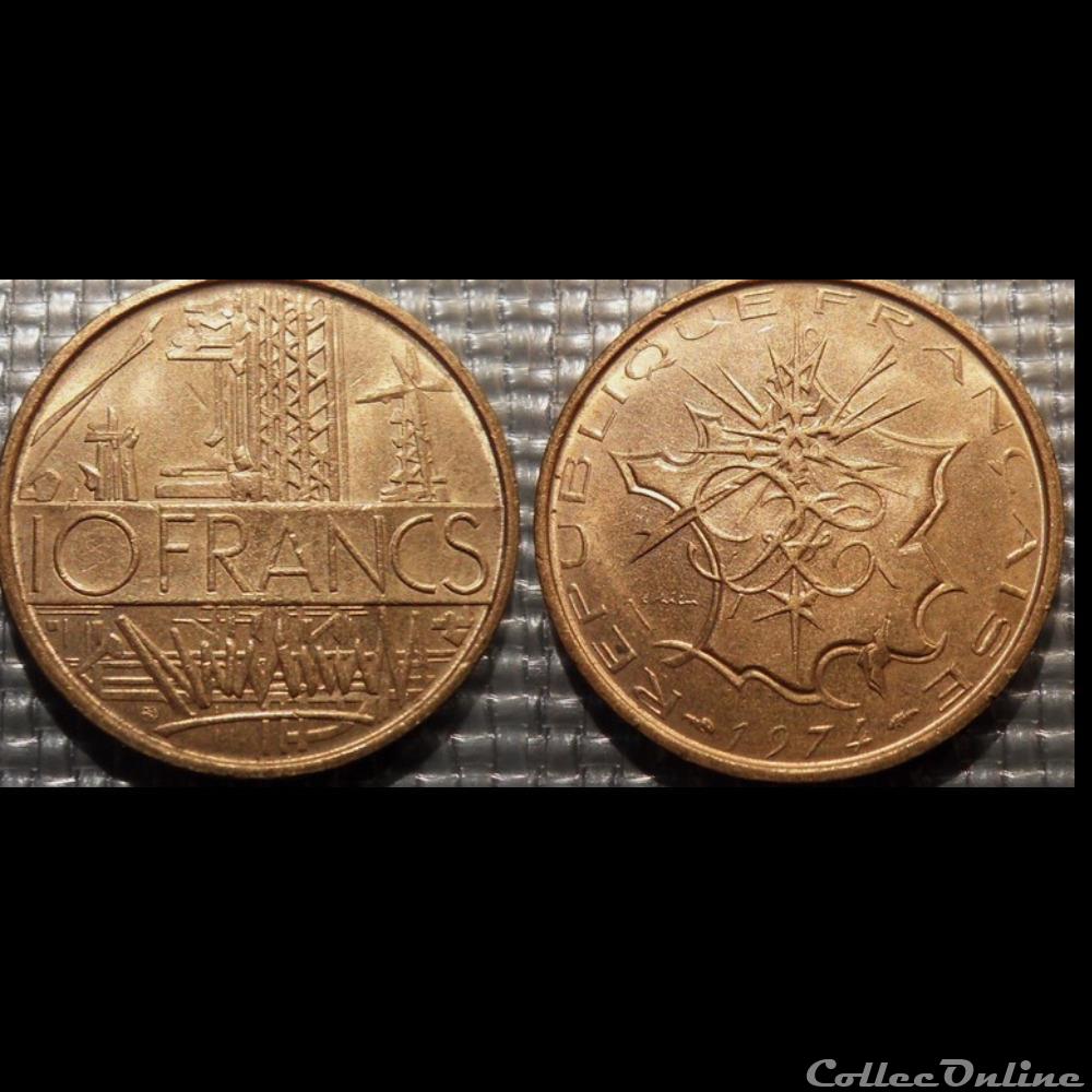 Lg 10 francs Mathieu 1974 26mm 10g monnaie france moderne lg 10 francs mathieu 1974 26mm 10g