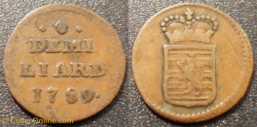 Luxembourg Demi Liard 1789 monnaies monde luxembourg demi liard 1789
