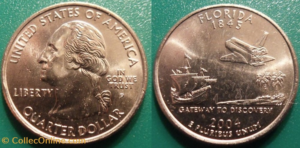 monnaie monde etat uni 1 4 dollar 2004 p florida