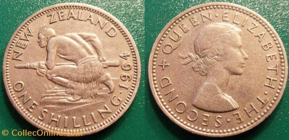 1 Shilling 1964 monnaie monde nouvelle zelande 1 shilling 1964