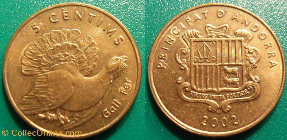 5 Centims 2002 monnaie monde andorre 5 centims 2002