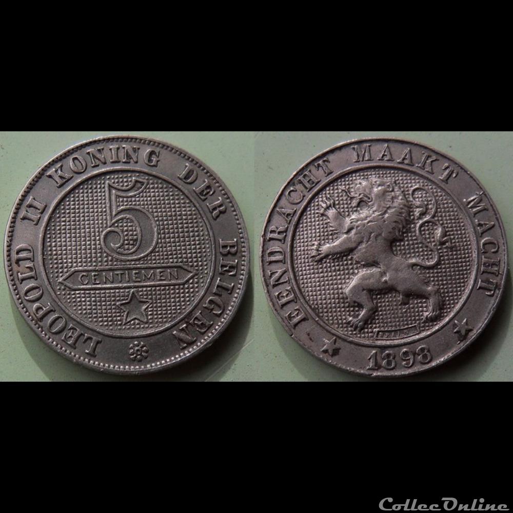 Belgique 5 Centimes 1898 monnaie monde belgique 5 centimes 1898