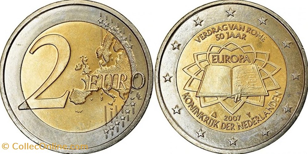 2 Euros 2007 Traité de Rome monnaies monde pays bas 2 euros 2007 traite de rome