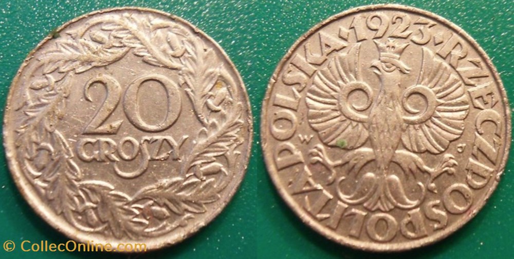20 Groszy 1923 monnaie monde pologne 20 groszy 1923