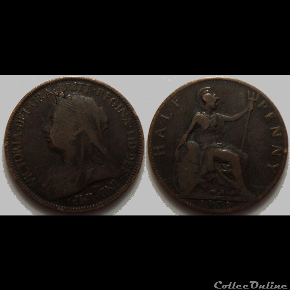 Grande Bretagne Half Penny 1901 monnaie monde moderne grande bretagne half penny 1901