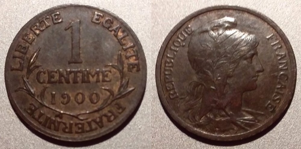 monnaies monde france aa 1 centime dupuis 1900
