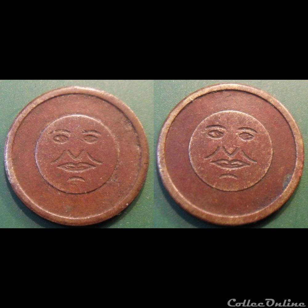 monnaie mereaux i jeton anonyme visage lune