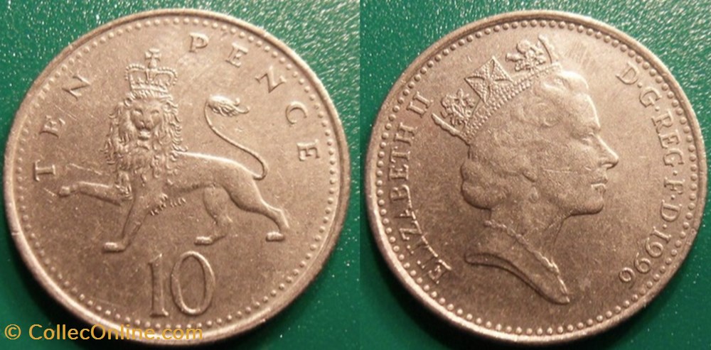 10 Pence 1996 petit module monnaie monde royaume uni 10 pence 1996 petit module