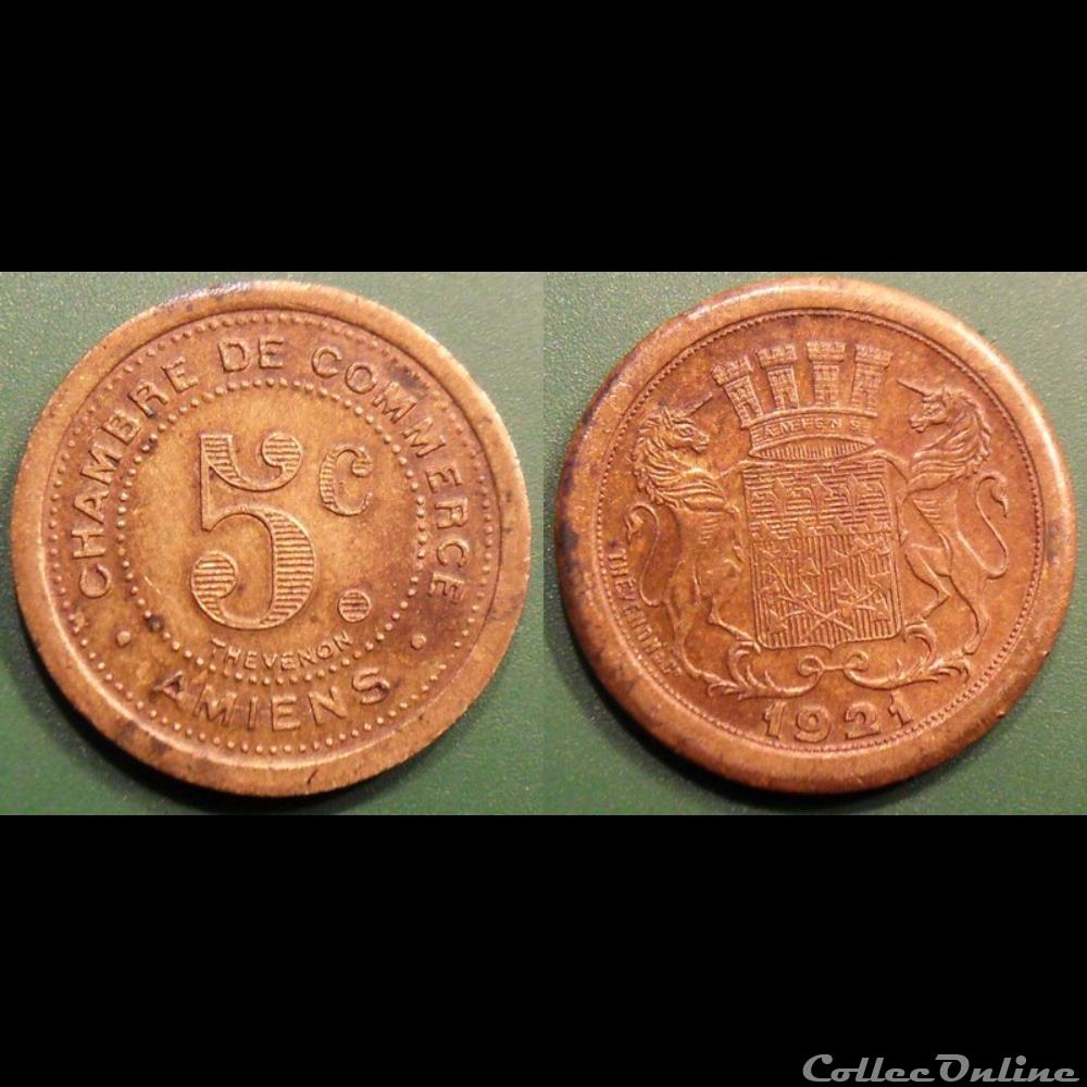p- MN Amiens 5 C. 1921 Laiton Elie:10.13 monnaies paranumismatique jetons poids p mn amiens 5 c 1921 laiton elie 10 13
