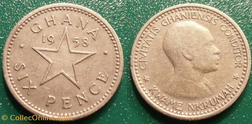 6 Pence 1958 monnaie monde ghana 6 pence 1958