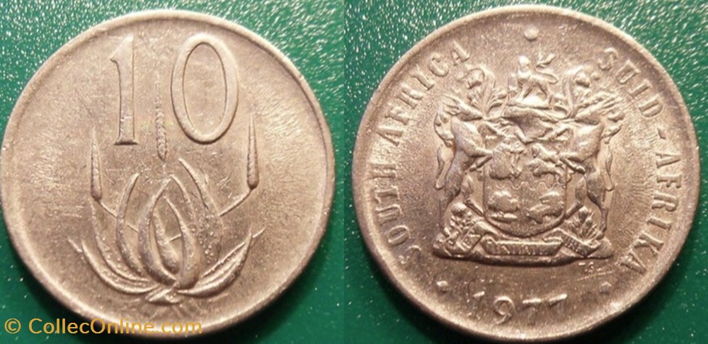 10 Cents 1977 monnaie monde afrique du sud 10 cents 1977