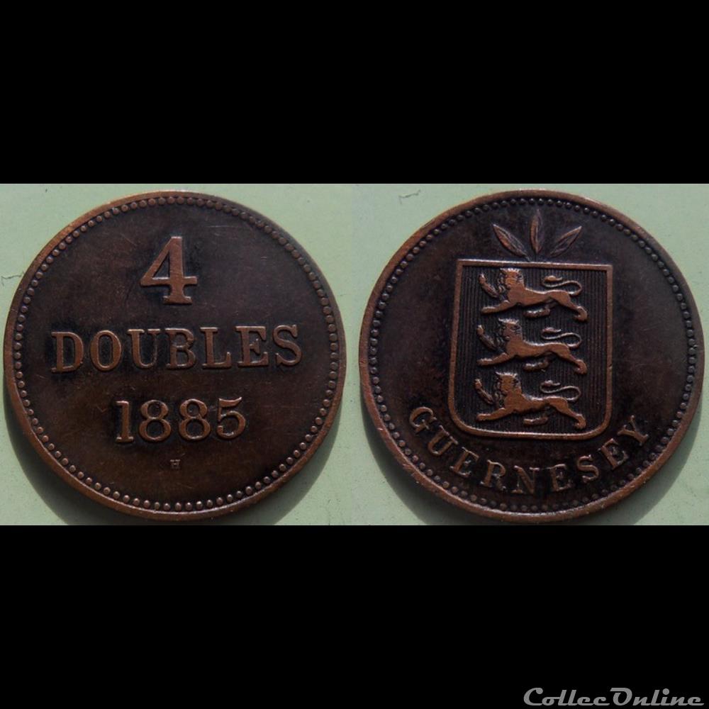 Guernesey 4 Doubles 1885 monnaie monde guernesey 4 doubles 1885