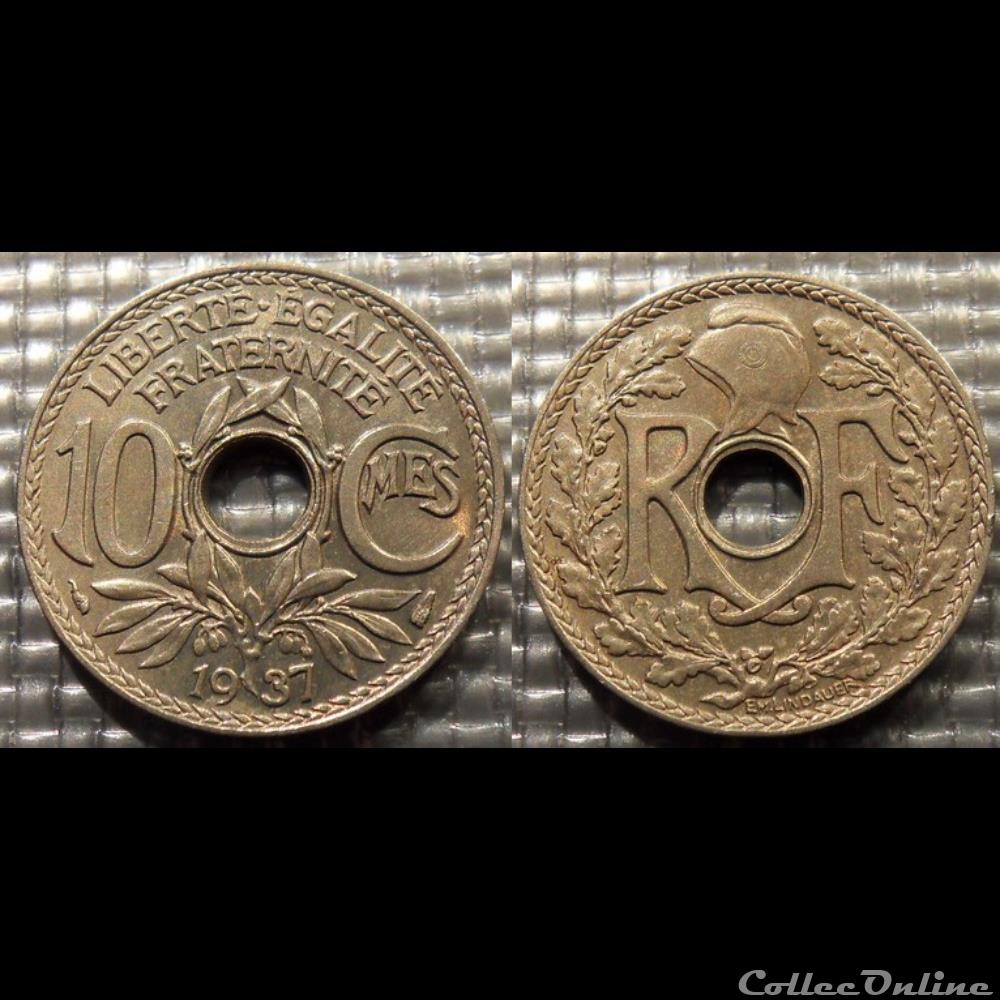 Dc 10 centimes EM Lindauer 1937 21mm 4g monnaie france moderne dc 10 centimes em lindauer 1937 21mm 4g