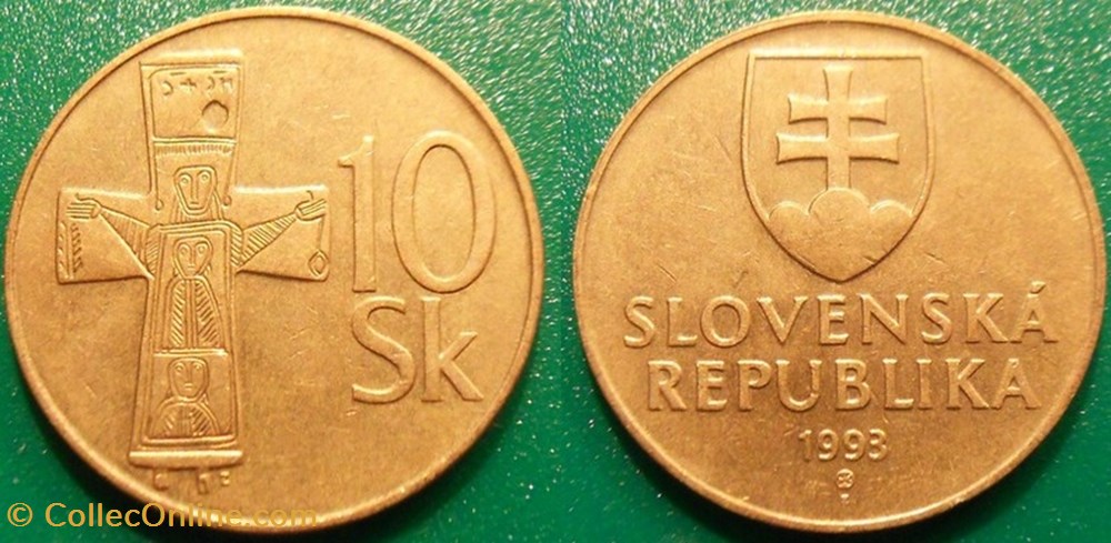 10 Koruna 1993 monnaie monde slovaquie 10 koruna 1993