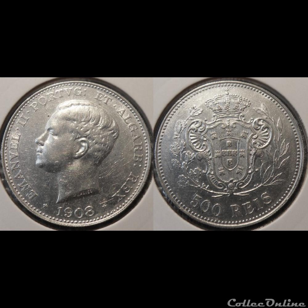 monnaie jeton mereaux moderne portugal 500 reis 1908