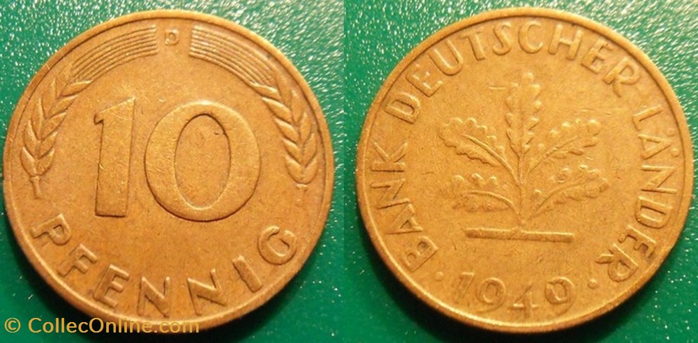 10 Pfennig 1949 monnaie monde allemagne 10 pfennig 1949