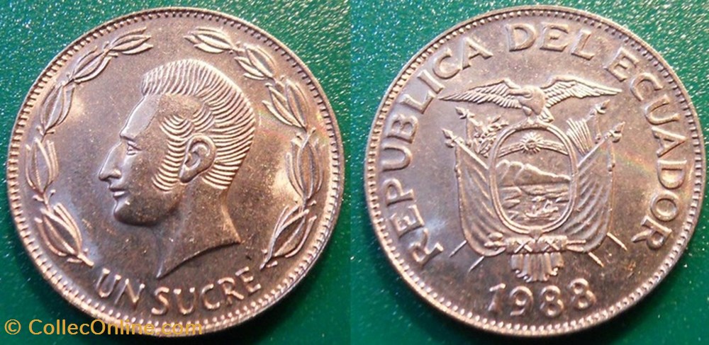 1 Sucre 1988 monnaie monde equateur 1 sucre 1988