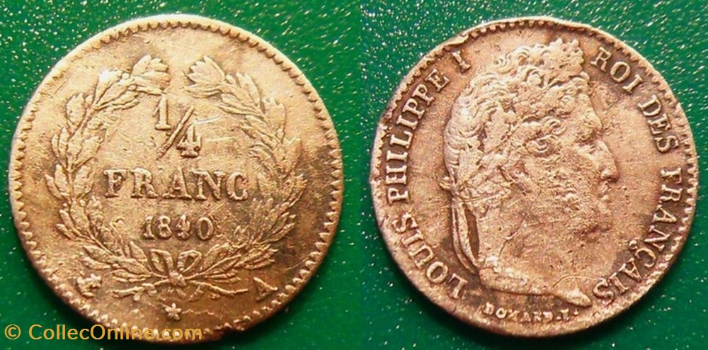 G-Louis Philippe 1/4 Franc 1840 A Paris monnaies france modernes g louis philippe 1 4 franc 1840 a paris