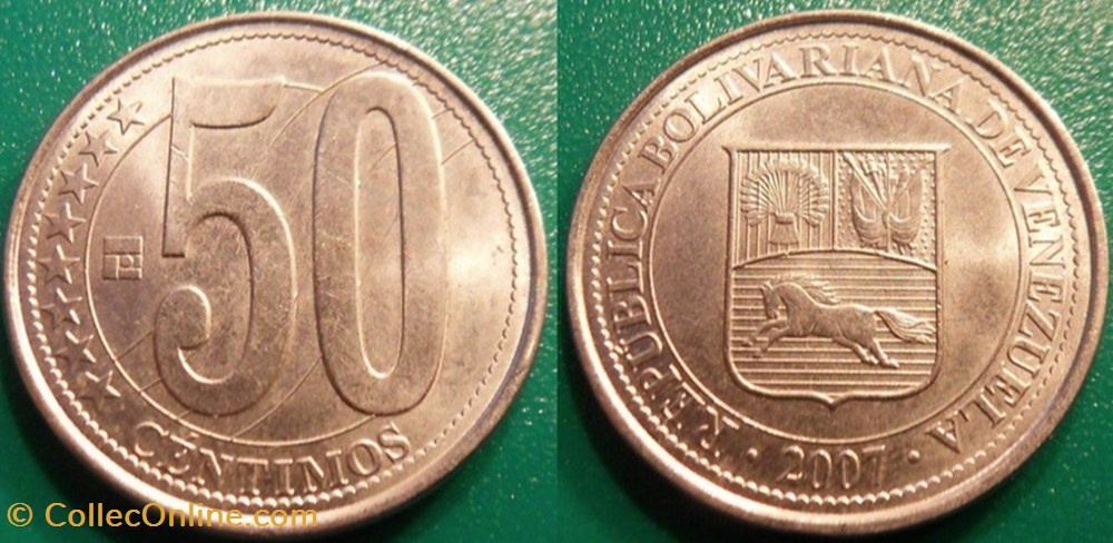 50 Centimos 2007 monnaie monde venezuela 50 centimos 2007