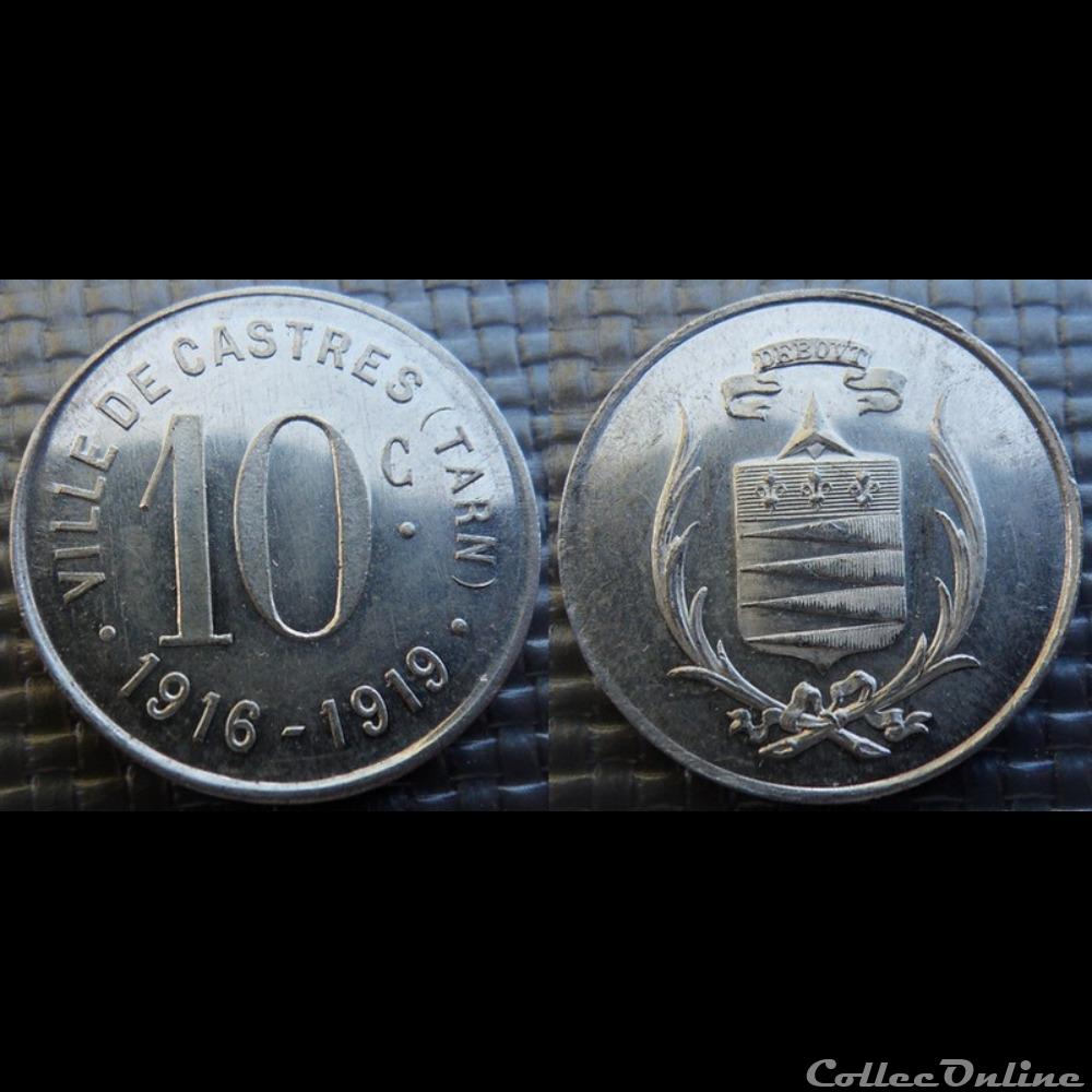 p- MN Castres 10 C. 1916-1919 Al Elie:10.2 monnaies paranumismatique jetons poids p mn castres 10 c 1916 1919 al elie 10 2