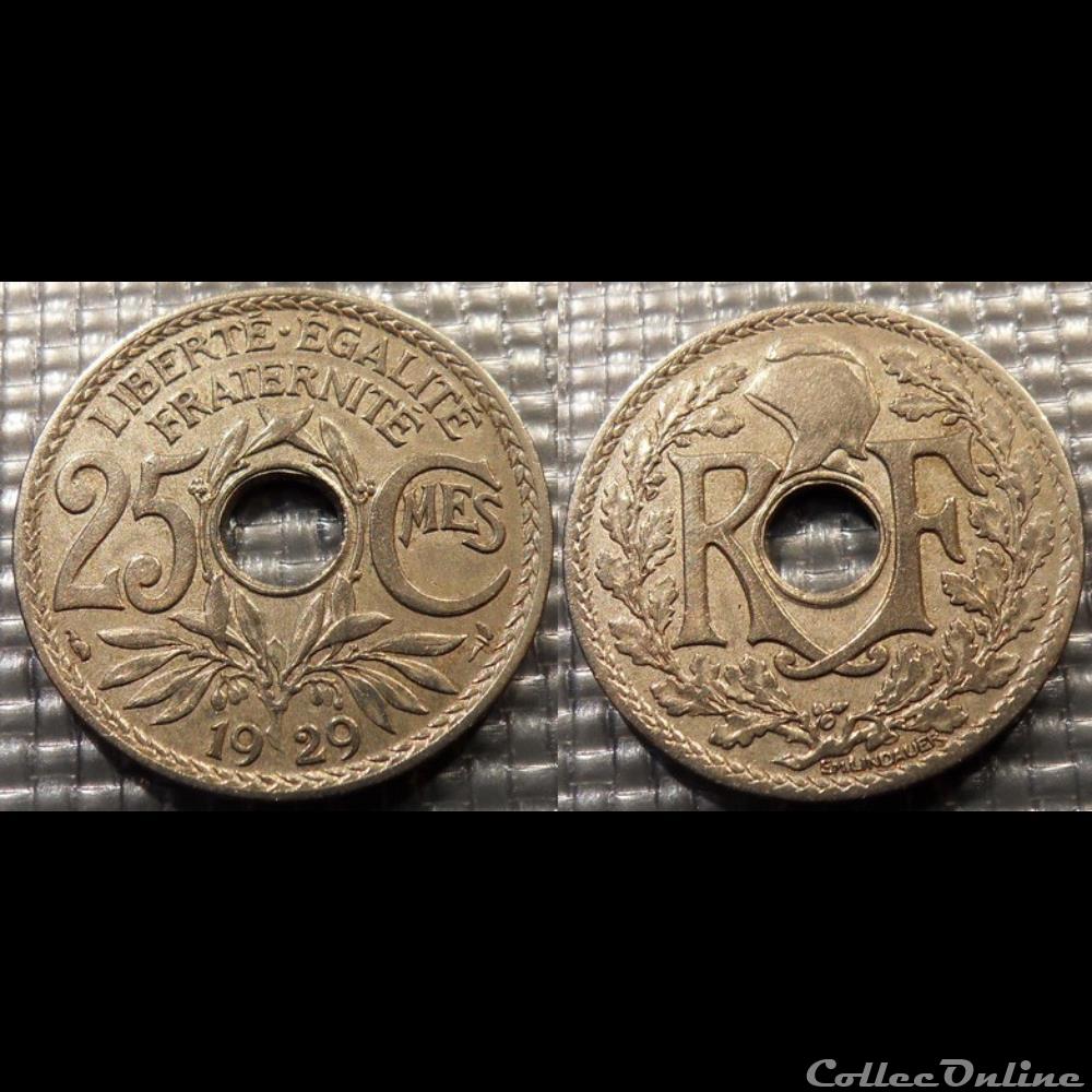 Fd 25 centimes EM Lindauer 1929 24mm 5g monnaie france moderne fd 25 centimes em lindauer 1929 24mm 5g