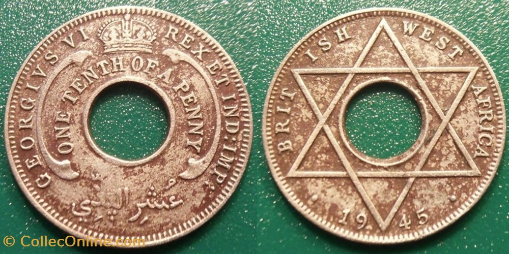 1/10 Penny 1945 monnaie monde 1 10 penny 1945