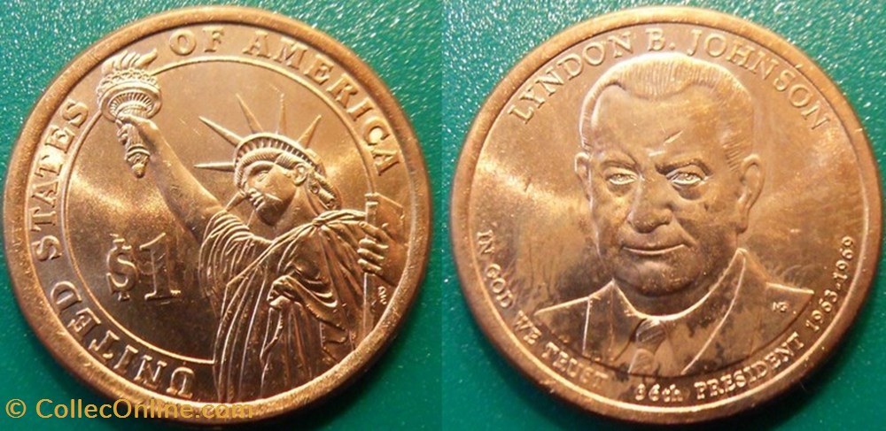 monnaie monde etat uni 1 dollar presidents 1963 1969 lyndon b johonson
