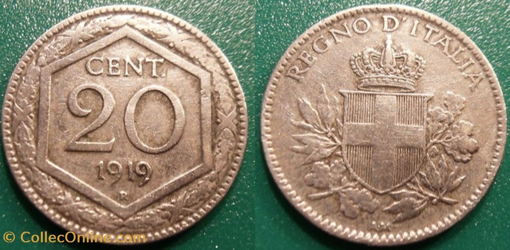 Italie 20 Centésimi 1919 R monnaie monde italie 20 centesimi 1919 r