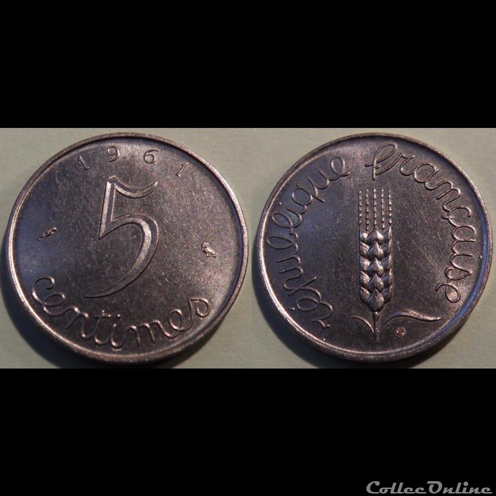 Ce 5centimes épi 1961 monnaie france moderne ce 5centimes epi 1961