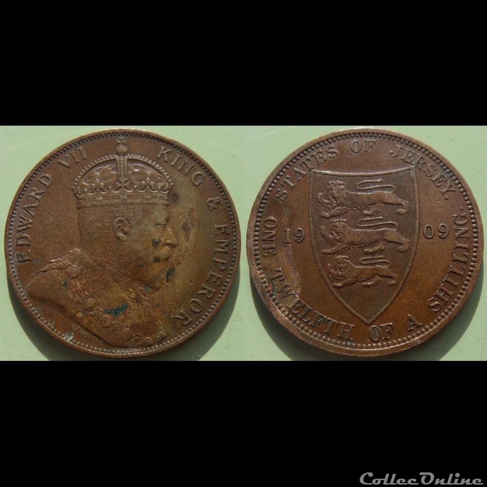 Jersey 1/12 Shilling 1909 monnaie monde jersey 1 12 shilling 1909