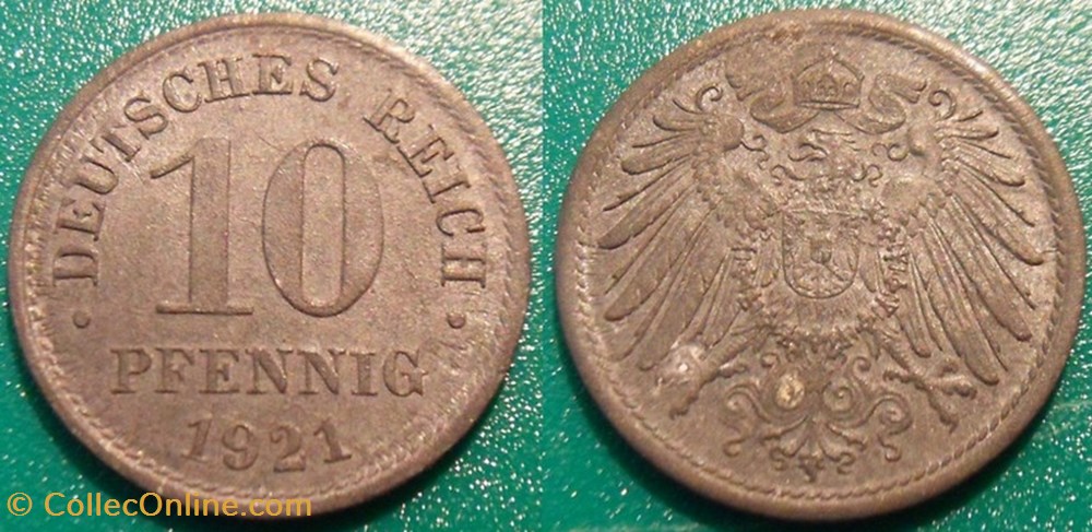 Allemagne 10 Pfennig 1921 monnaie monde allemagne 10 pfennig 1921